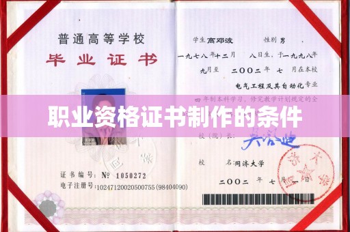 金华职业资格证书制作的条件